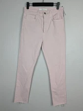 Joes Jeans Pants Womens 25 Pink The Luna High Rise Cigarette Ankle Raw Hem