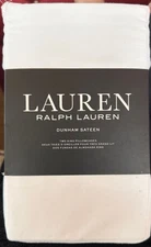 2 BRAND NEW Ralph Lauren Dunham Sateen King Pure White Pillowcases COMBINE SHIP