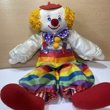 Vintage RUSS 15" Charlie Clown Doll Rainbow Plush Stuffed Floppy Toy Collectible