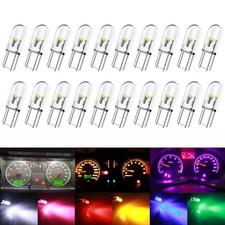 10Pcs T5 Led W3W Car Interior Light Dashboard Warming Indicator COB Chip C