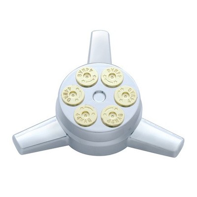United Pacific 10710 Axle Hub Cap Gun Cylinder Hub Cap Spinner Only, Chrome, Pla