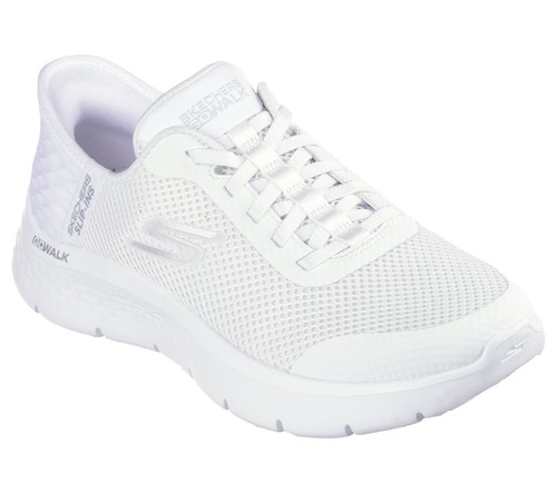 Skechers Slip-ins Go Walk Flex Bianche Scarpe Donna Senza Lacci con Memory Foam - Foto 2 di 2