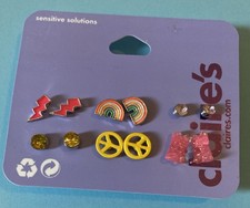 Claire s 6 Pairs New Post Earrings sensitive ears Cute Girl Gummy Bear Rainbow