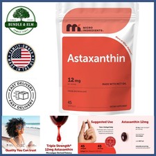 Antioxidant Supplement, 12mg Astaxanthin Softgels, Non-GMO Gluten Free