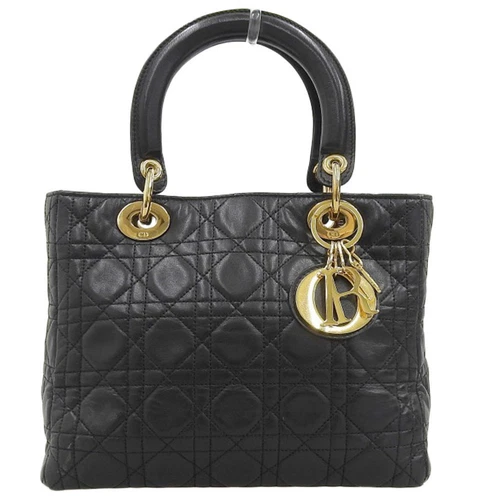 Sac à main Christian Dior Lady Medium Cannage MA 0917 cuir noir GZl12v82