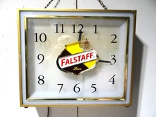 1960s Vtg Falstaff Beer St Louis Lighted Sign Bar Liquor Store Clock Price Bros