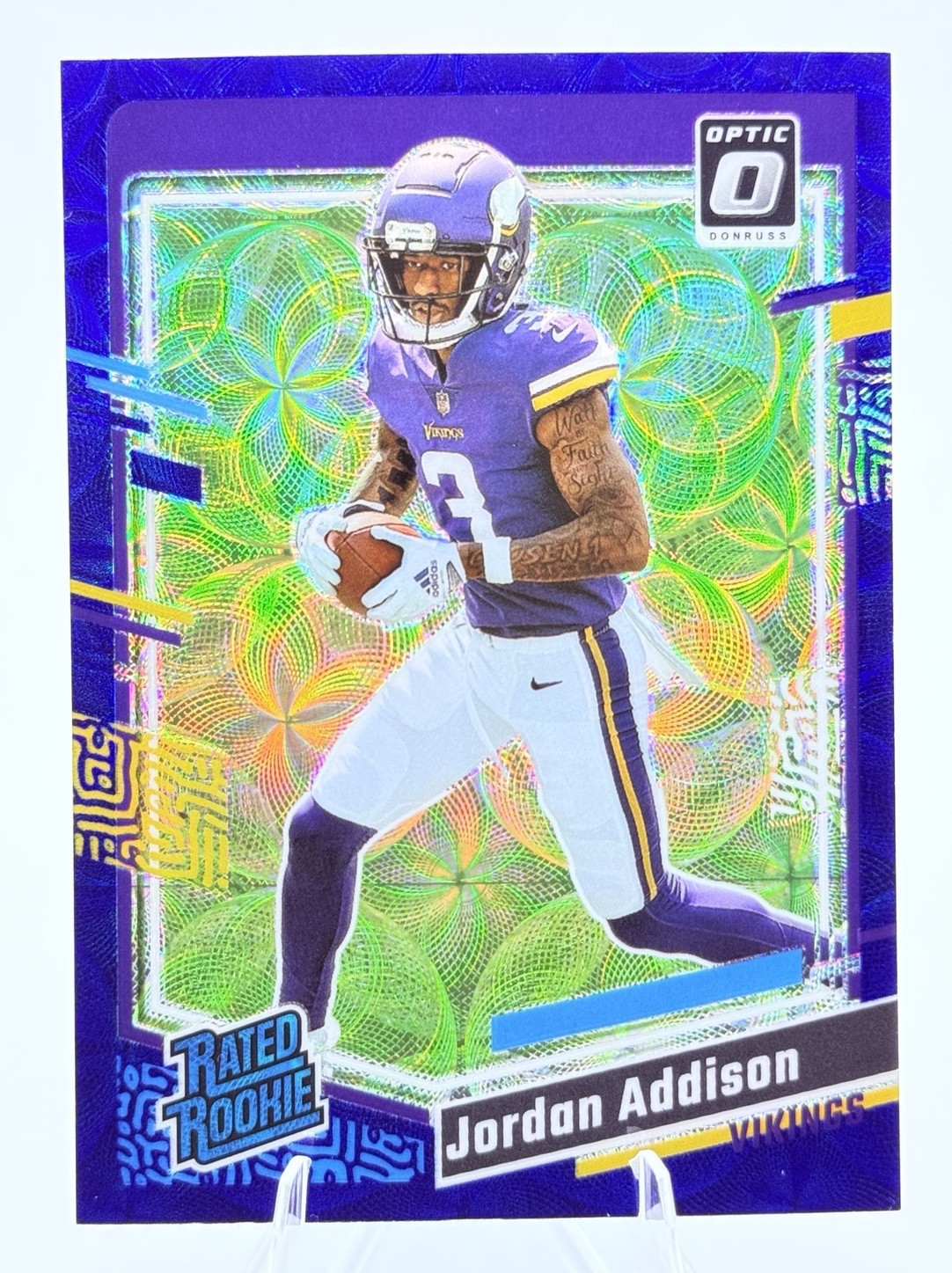 JORDAN ADDISON RC - SP BLUE SCOPE PRIZM RATED ROOKIE #271 - 2023 Donruss Optic