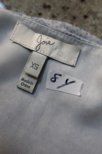 Vestido para mujer Joie azul blanco estampado diseño 100 % seda correa ajustable XS - Imagen 8 de 8