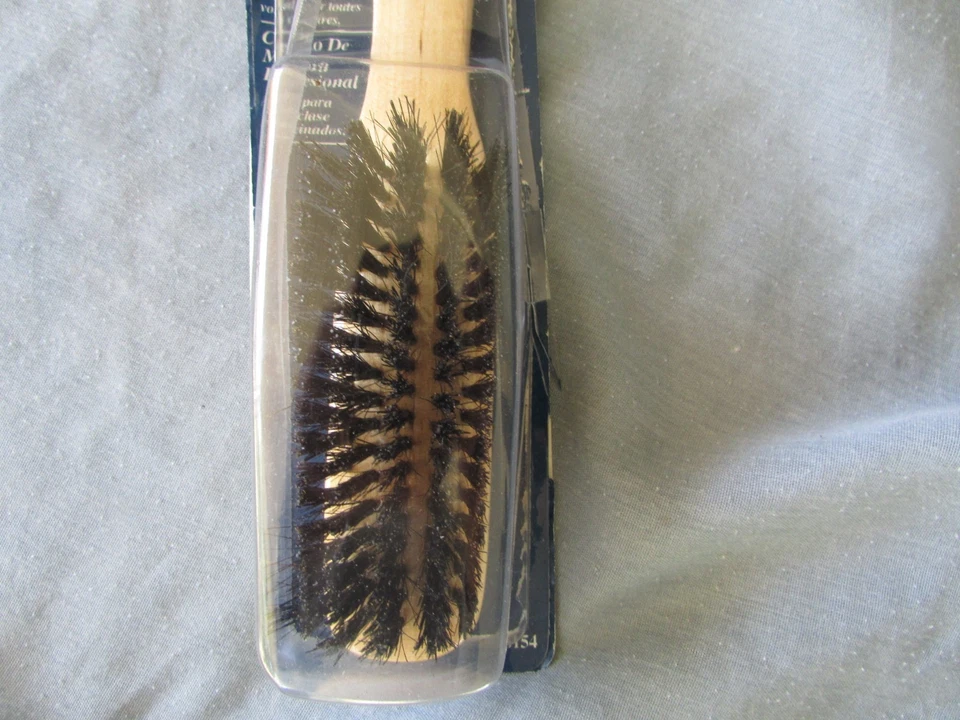 Cepillo profesional Finesse 8 1/4" mango de madera natural cerdas de jabalí 8154 de colección Nuevo abierto Foto 3 de 4