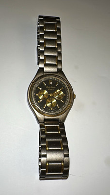 Philip Persio Quartz Armbanduhr Quarz Titan silber schwarz/gold 24h B1910