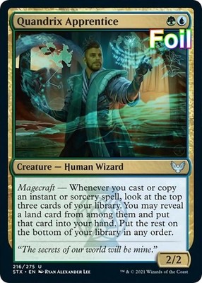 MTG STX NM Uncommon Quandrix Apprentice #216 Foil
