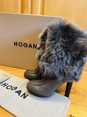 HOGAN Boots Stiefeletten Grau Gr. 36 UVP 660  Neu mit Karton Leder