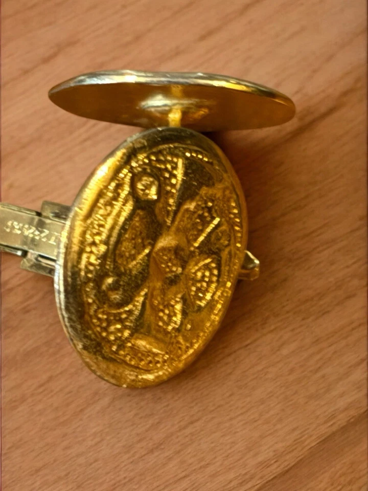 Gemelos de águila bizantinos de doble cabeza chapados en oro bronce de colección Alva Studios raros Foto 2 de 4