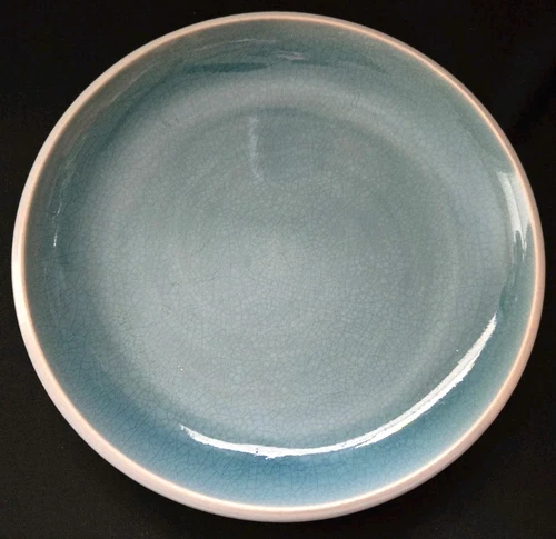 SET OF 4 PROJECT 62 PORTEL TEAL SALAD PLATES 8 3/8" CRACKLE