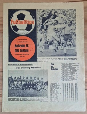 27.05.67 Bundesliga Karlsruher SC KSC - MSV Duisburg DFB Deutschland