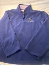 Vintage Disney Store Minnie Mouse Purple Fleece 1/4 Zip Pullover Women XL