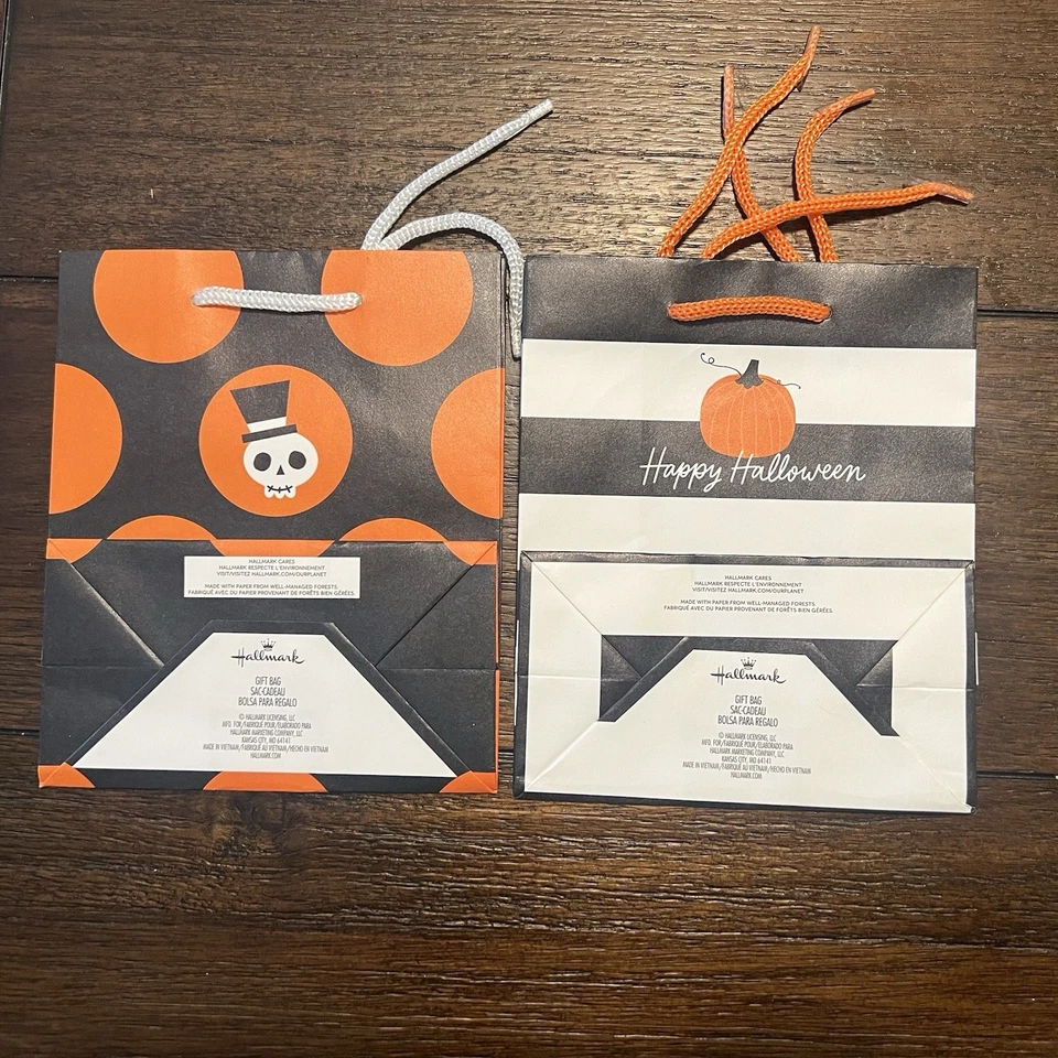 Bolsas de regalo de Halloween Hallmark 6 unidades nuevo diseño calavera calabaza Foto 2 de 4