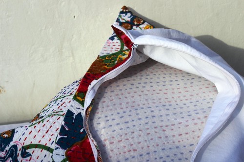 Kantha Pillow Cover Euro Shams 26x26 Inches Quilted Throw Pillow Cushion Covers - Picture 9 of 9