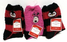 Holiday Time Women's Cozy Slipper Socks Shoe Size 4-10 3 pair Nwts