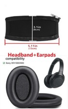 Headband  Earpads for Sony Headphone Sony WH-1000XM3 Black