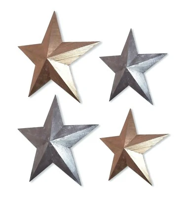 Hanging star wooden wall art gold or silver 39 or 52cm vintage style-NEW - Image 1 of 3