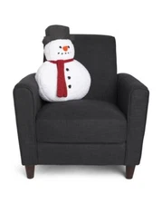 Isaac Mizrahi Sherpa Snowman Shaped Pillow 14x22 Holiday Winter Christmas NEW
