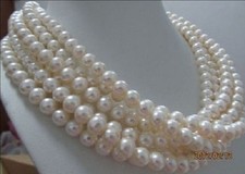 Genuine Natural 8-9mm white Akoya freshwater pearl necklace long 100 inches AAA