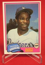 Dusty Baker 1981 Baseball Card TOPPS #495 EX-MT