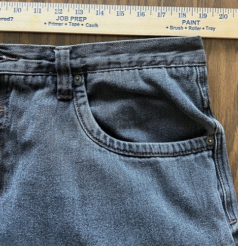 Vtg Y2K Rocawear Baggy Hip Hop Streetwear Denim Jeans Sz 38 Black - Picture 10 of 12