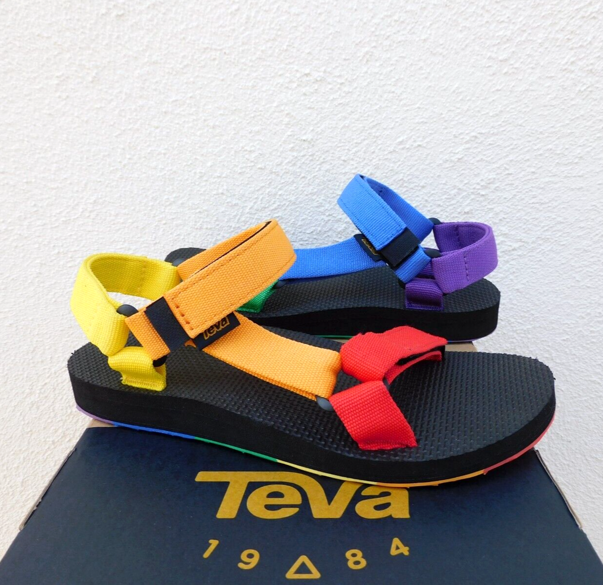 New yellow cherry print Teva sandals rare size 13 Teva W Original Universal Slim Yellow Black Women Casual  main image 3