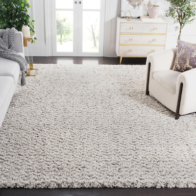 Hudson Shag Area Rug 8'X10' Ivory & Grey Chevron, Non-Shedding, Easy Care