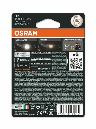 LAMPADA LED SILURO OSRAM C5W 41mm 4 ANNI DI GARANZIA - Foto 3 di 4