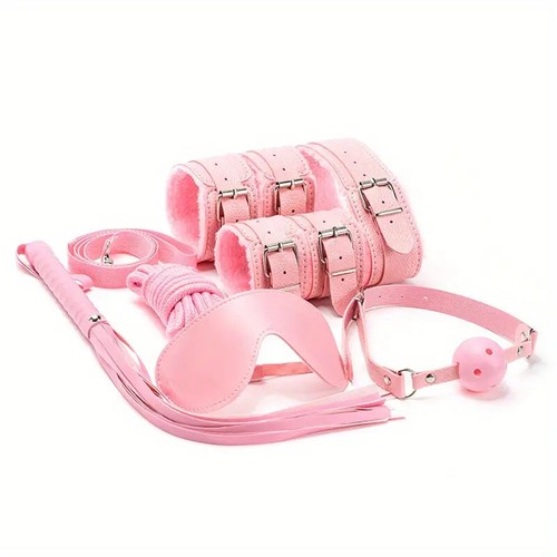 Bondage Set Kit Collar Leash Blindfold Gag Cuffs Rope Whip Restraints Kinky SM - Picture 24 of 38