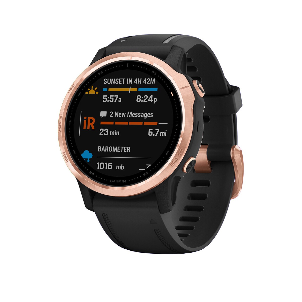 Garmin fenix 6s Sapphire Rose Gold-tone Multisport with Black Band