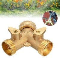 2 Wege Messing GeräTen Y-Verteiler Mit AbsperrhäHnen 3/4\ Wasserhahn Verteiler"