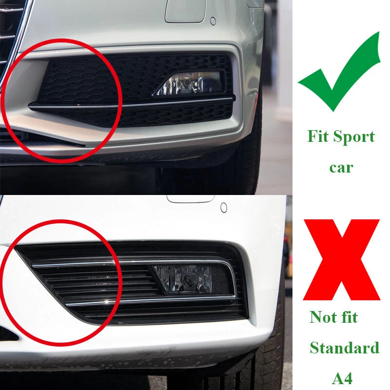 Driver Honeycomb w/Chrome Fits AUDI S4 13-16 s line B8.5 Fog Light Grill Grille Foto 2 de 4