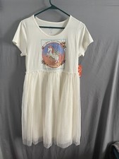 Wonder Nation Girl s Ivory Unicorn RadiatePositiveEnergy Tulle Tutu Dress Sz XL