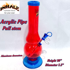 INHALE®️1.5X10" MUSHROOM ACRYLIC Hookah WATER PIPE PULL STEM MADE IN THE USA