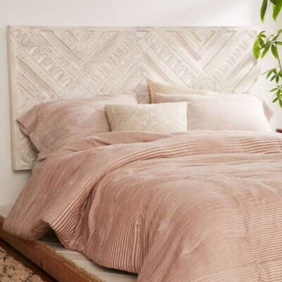 Mandala Bohemian Handmade Headboard - White Rectangular, Wall Mounted bedhead