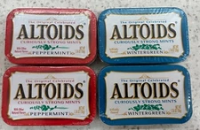 4- Tins Altoids Wintergreen Flavor & Peppermint Mints | 72 Mints Per Tin