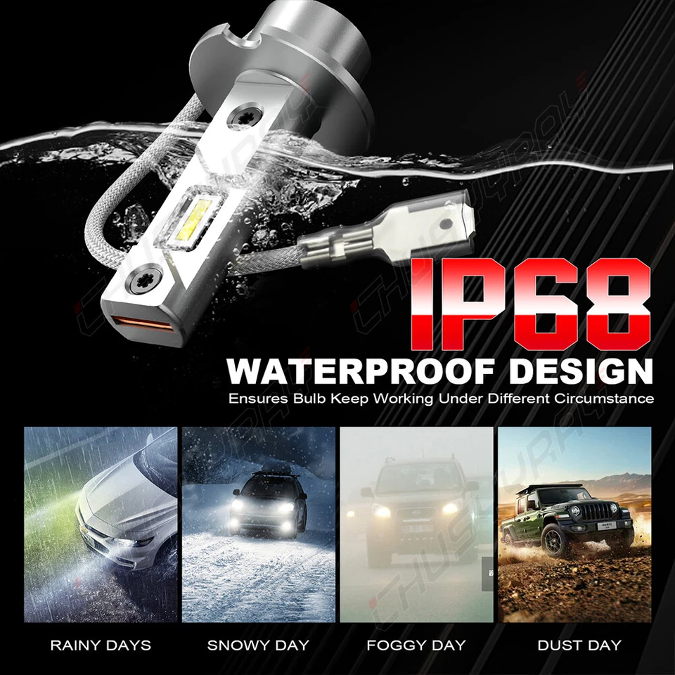 Para Nissan Máxima 1986-1992 1995-1999 6000K H3 Bombillas LED DRL Luz de conducción antiniebla Foto 3 de 4