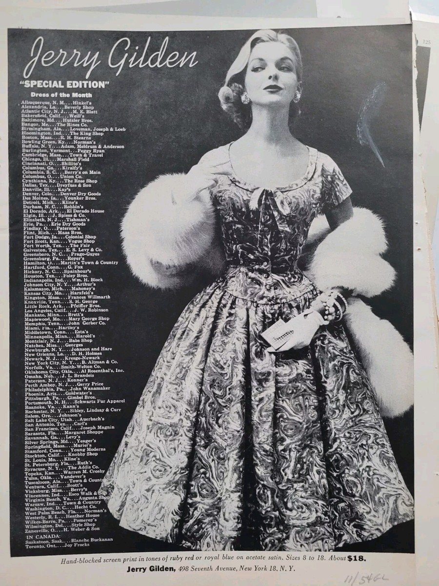 slim fit dress slacks 1954 Evening Gown (Bust 32in/81cm) Sewing Pattern main image 1