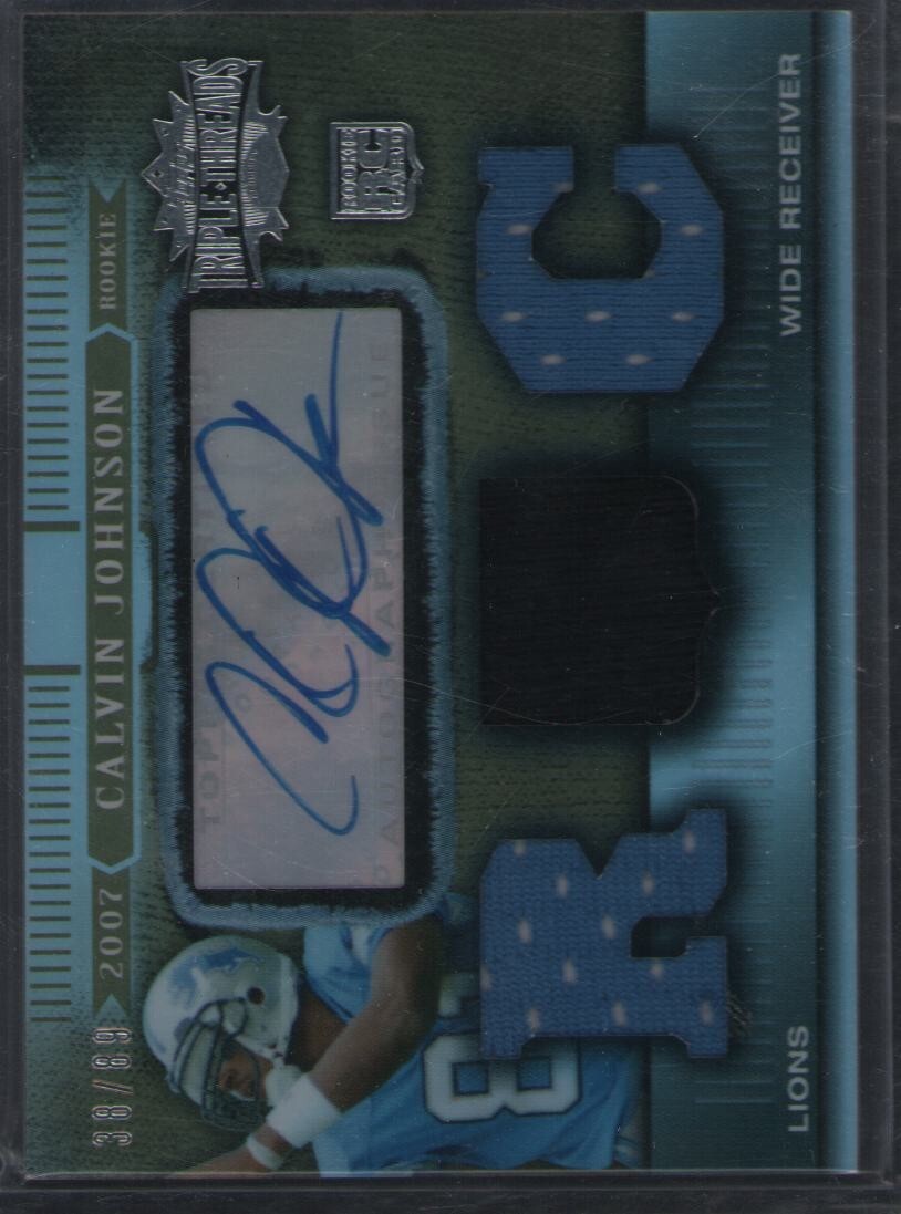 2007 Topps Triple Threads - Gold #140 Calvin Johnson /89 RC Rookie Auto Patch