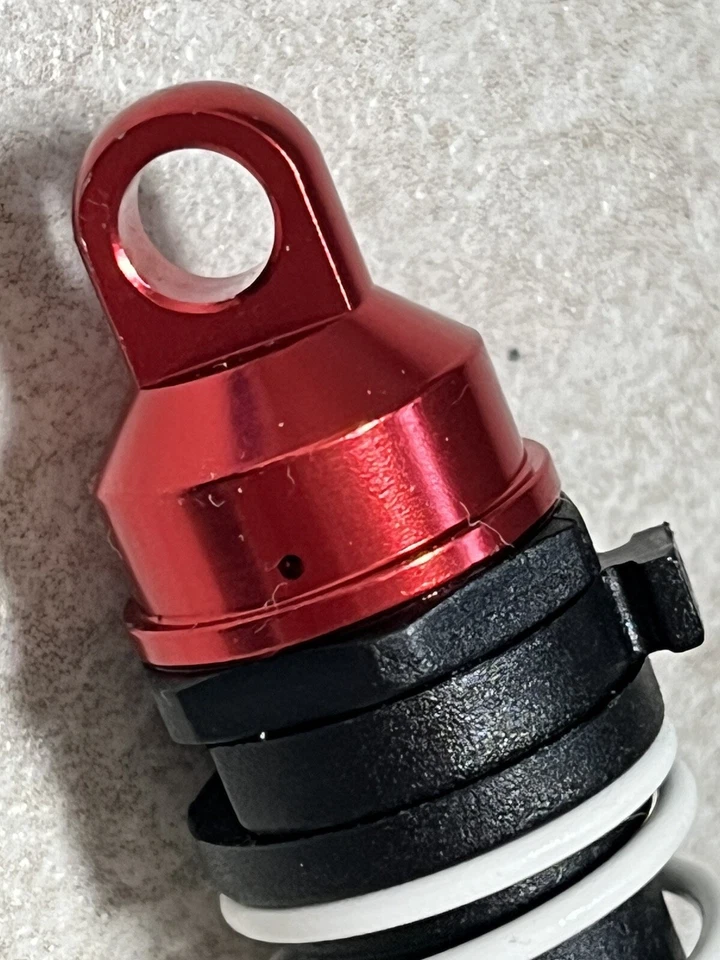 Big Bore Stoßdämpfer Set vorne hinten Dämpfer Alu Shock caps rot - Bild 3 von 4