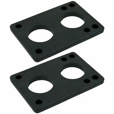 Longboard Riser Pads 1/4" 6mm Set/2 Risers Skateboard Old School Black Shock