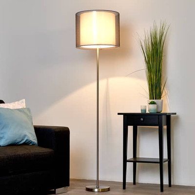 Lindby Stehleuchte Stehlampe Lampe Leuchte Innenraumleuchte Nica grau