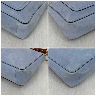 Coach Chelsea Hobo Bag Nubuck Leather Blue Vintage Shoulder