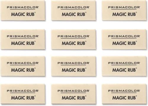 Prismacolor® Magic Rub® Vinyl Erasers, White, Pack Of 12 #73201