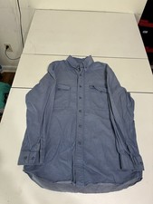 Walls FR Shirt Medium Blue Flame Resistant Utility Workwear Long Sleeve Western