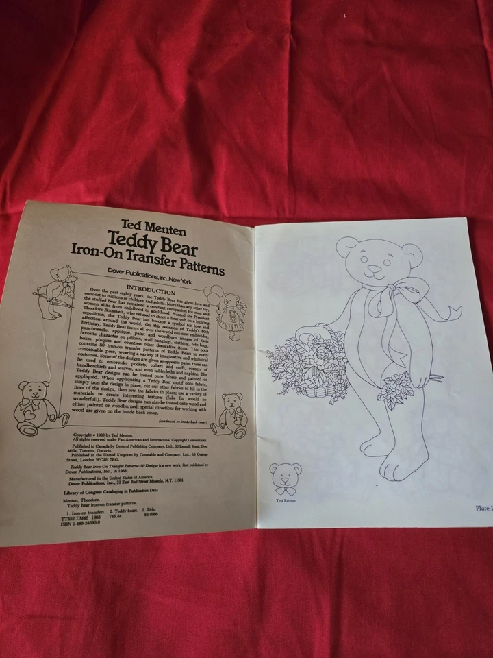 Dover needlework series Ted Menten Teddy Bear iron on transfer pattern book 1983 - Image 3 of 4